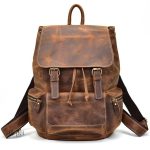 Sac à dos vintage en cuir avec poches pratiques