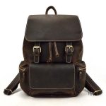 Sac à dos en cuir au style rétro avec compartiments