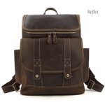 Sac à dos vintage en cuir avec finitions artisanales
