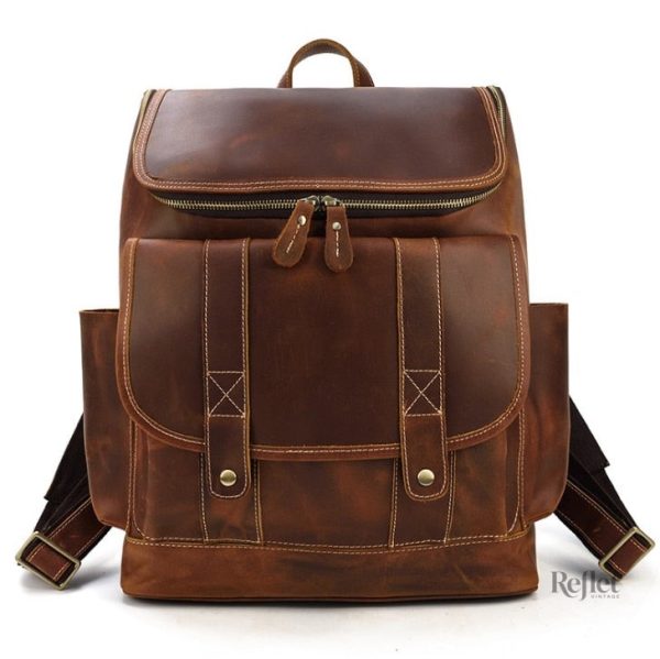 Sac à dos en cuir, parfait pour un style vintage décontracté