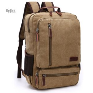 Sac à dos en simili cuir marron, style rétro