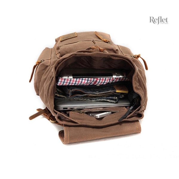 Sac à dos vintage authentique, idéal pour les étudiants