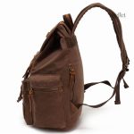 Sac à dos en toile marron au design classique et intemporel