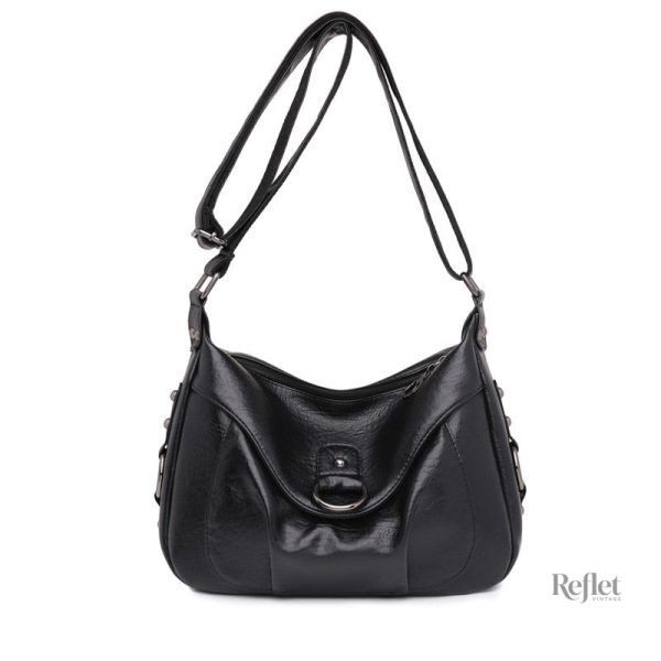 Sac à main femme en cuir marron, allure vintage
