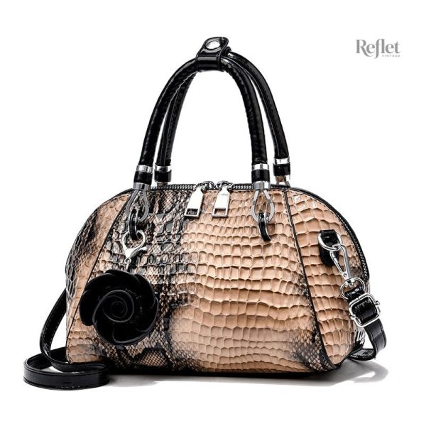 Sac à main vintage en croco, accessoire de mode unique