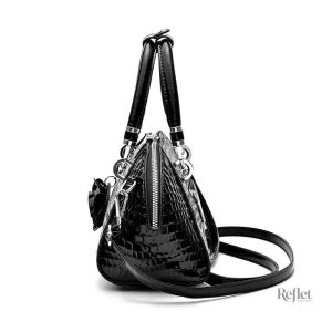Sac à main vintage en simili cuir croco pour femme