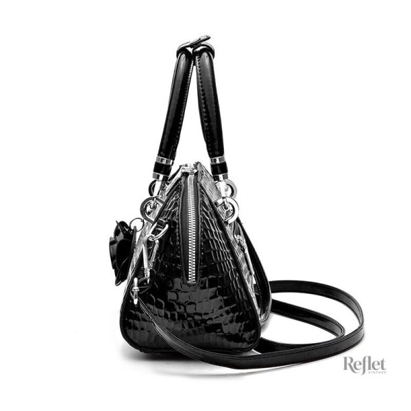 Sac à main vintage en simili cuir croco pour femme