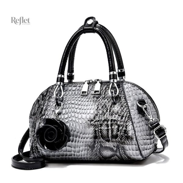 Sac à main femme vintage croco, accessoire tendance
