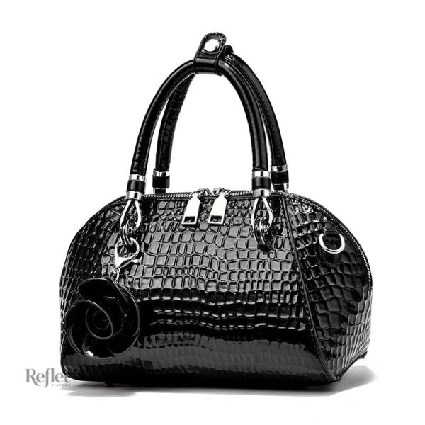 Sac à main femme vintage, finition croco raffinée
