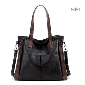 Sac à main vintage grand format en cuir élégant