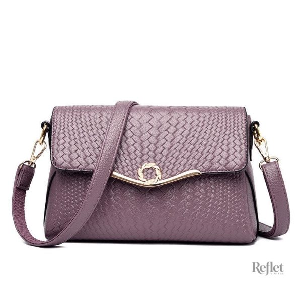 Accessoire vintage chic en cuir gris