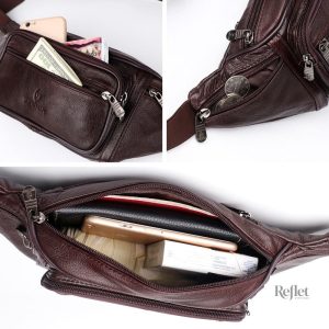 Sac banane en cuir vintage, parfait pour sorties décontractées