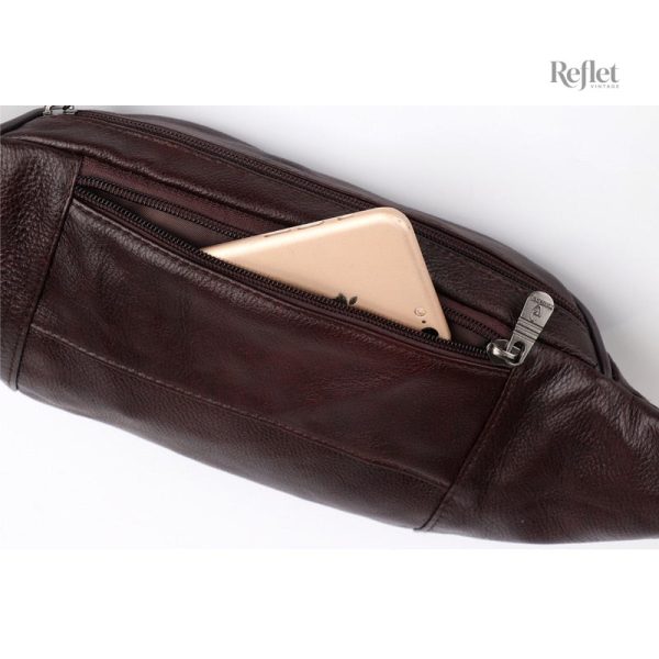 Sac banane en cuir, design vintage pour homme et femme