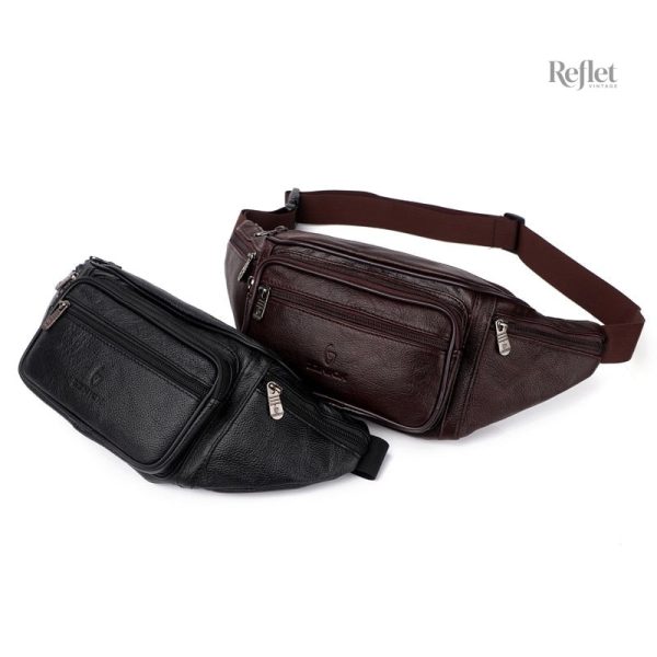 Sac banane vintage en cuir, accessoire mode incontournable