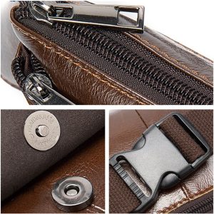 Sac banane homme rétro en cuir synthétique