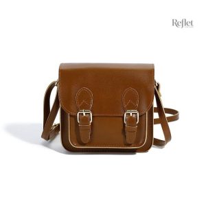 Cartable vintage avec bandoulière ajustable et design classique