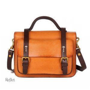 Sac bandoulière en cuir, look vintage intemporel