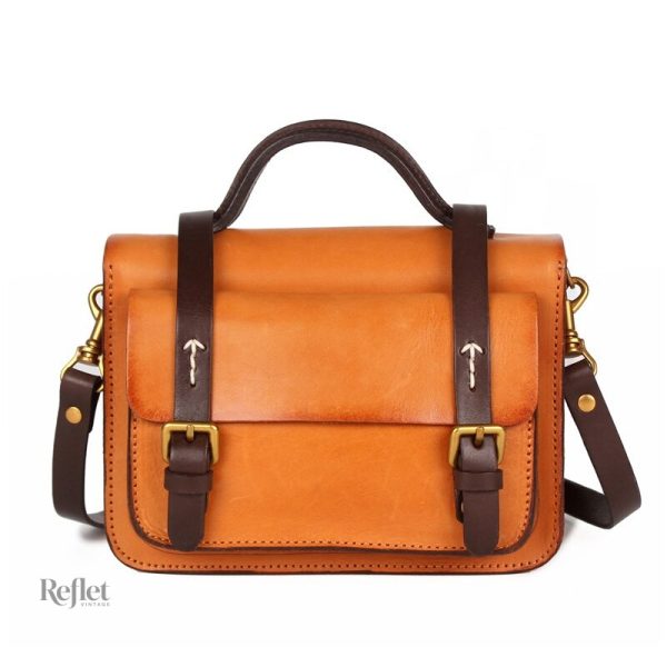 Sac bandoulière en cuir, look vintage intemporel