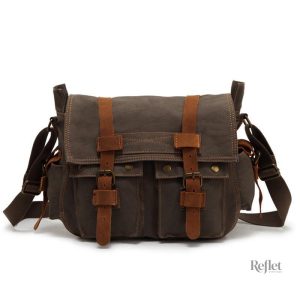 Cartable en cuir avec finitions vintage élégantes