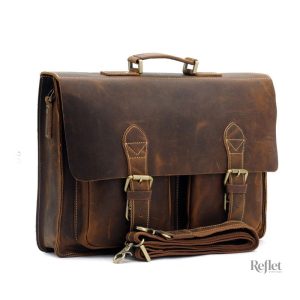 Sac cartable en cuir vintage élégant et pratique