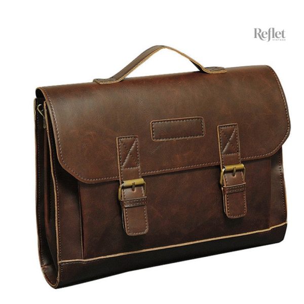 sac-cartable-homme-cuir-vintage-1 Sac cartable homme en cuir vintage, élégant et pratique