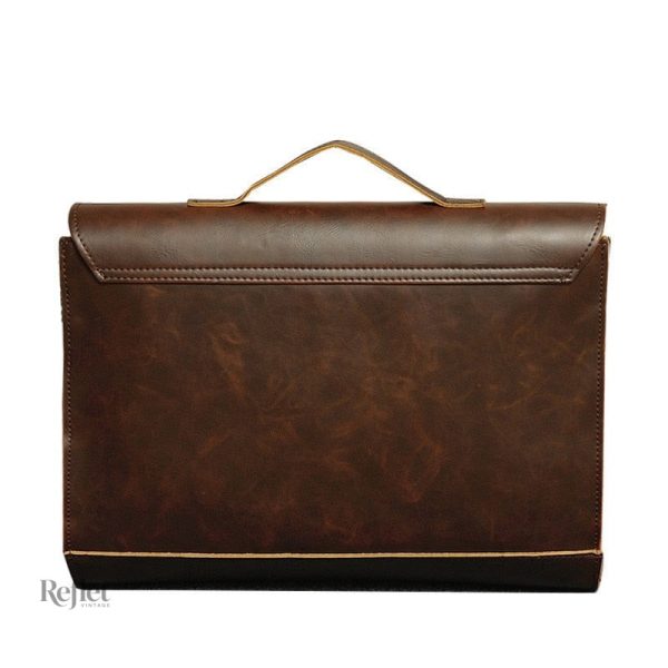 Sac en cuir vintage pour homme, style cartable robuste