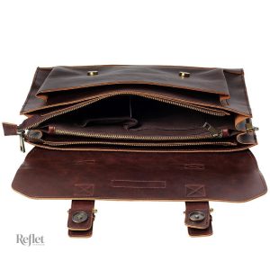 Cartable en cuir, design vintage pour un look sophistiqué