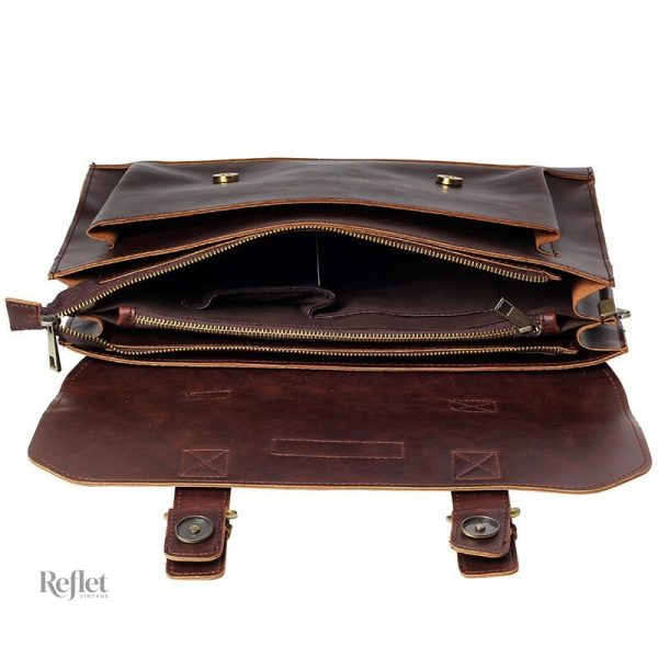 Cartable en cuir, design vintage pour un look sophistiqué