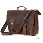 Sac cuir cartable vintage en style classique