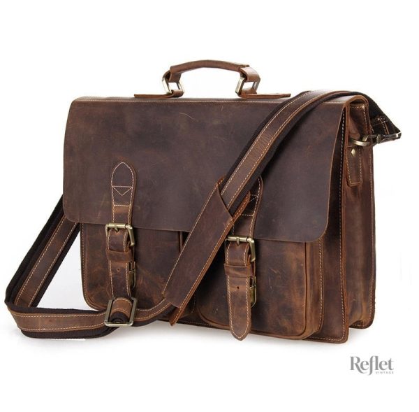sac-cuir-cartable-vintage-1 Sac cuir cartable vintage en style classique