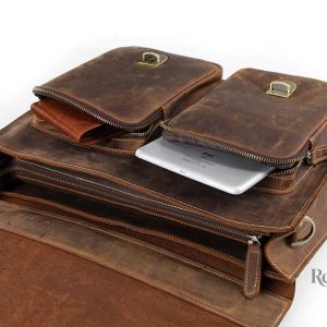 Cartable vintage en cuir avec design élégant