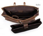 Cartable cuir vintage avec finition soignée