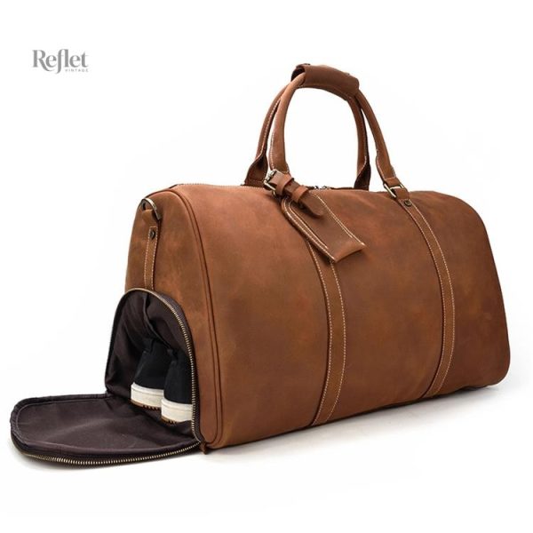 Sac de sport vintage en cuir, pratique et esthétique