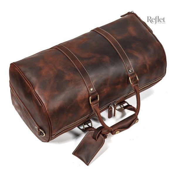 Sac de sport cuir vintage, alliant confort et style