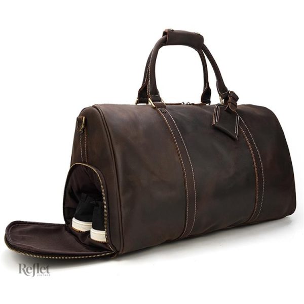 Sac de sport homme en cuir au style rétro