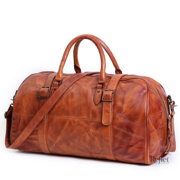sac-de-sport-cuir-vintage-1 Sac de sport cuir vintage élégant et pratique