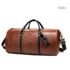 Sac de sport en cuir vintage, style classique et élégant