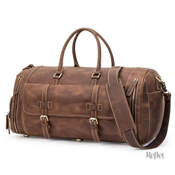 sac-de-sport-homme-cuir-vintage-1 Sac de sport homme en cuir vintage élégant et pratique