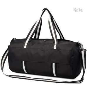 Sac de sport noir vintage en toile robuste