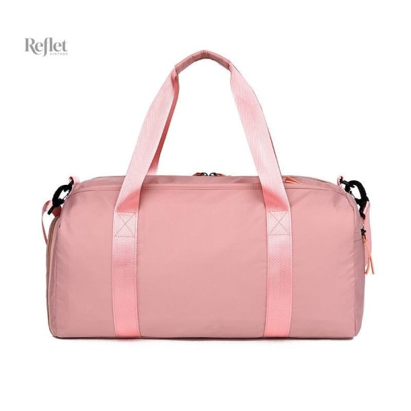 Sac de sport rose vintage, parfait pour les activités en extérieur