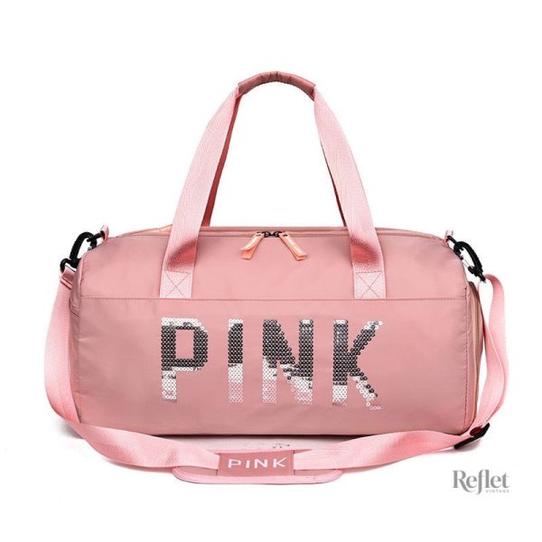 Sac de sport rose au design intemporel, idéal pour le fitness