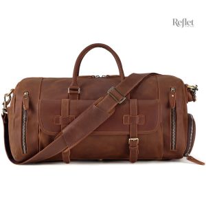 Sac de sport vintage en cuir brossé