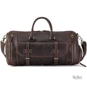 Sac de sport vintage avec finition cuir élégante