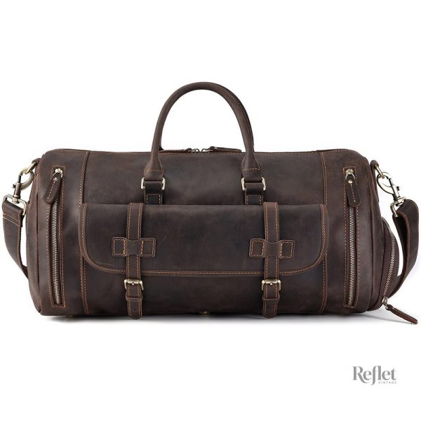 Sac de sport vintage avec finition cuir élégante