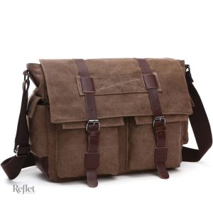 Sac pour appareil photo vintage en cuir véritable