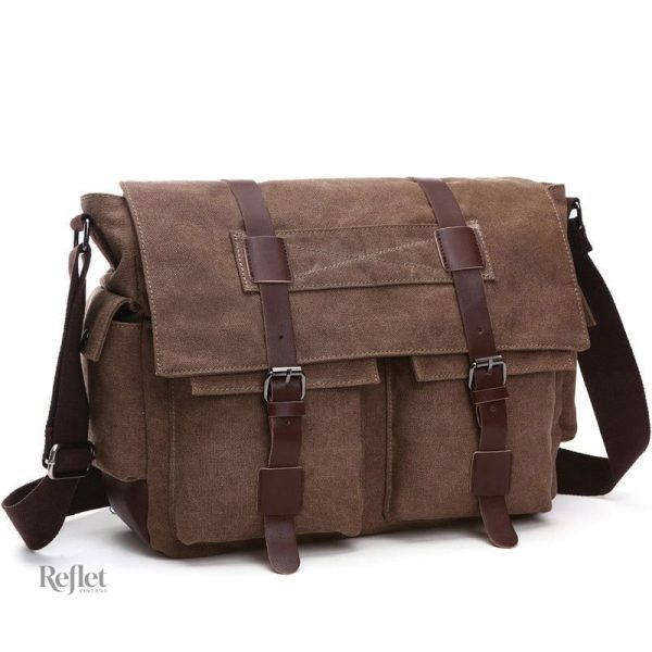 Sac pour appareil photo vintage en cuir véritable