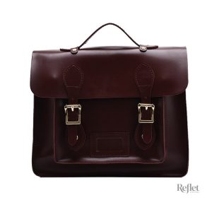 Cartable en cuir, design vintage, idéal pour le quotidien