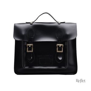 Sac en cuir, modèle cartable avec look rétro et pratique