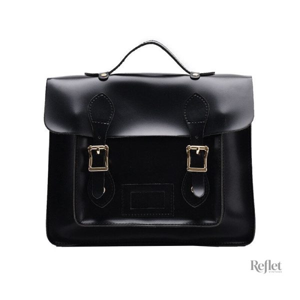 Sac en cuir, modèle cartable avec look rétro et pratique