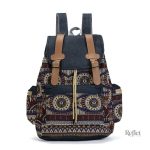 Sac à dos femme vintage en toile et cuir